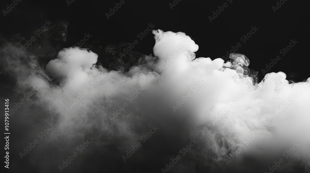 A soft, textured white smoke puff gently spreading, isolated against a dark background A soft, textured white smoke puff gently spreading, isolated against a dark background