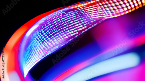 3D digital data and binary code programming abstract cloud virtual reality cyberspace cyberpunk technology blue purple futuristic background