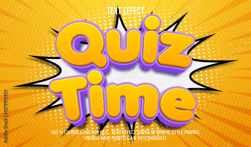 Quiz Time 3d editable text effect style