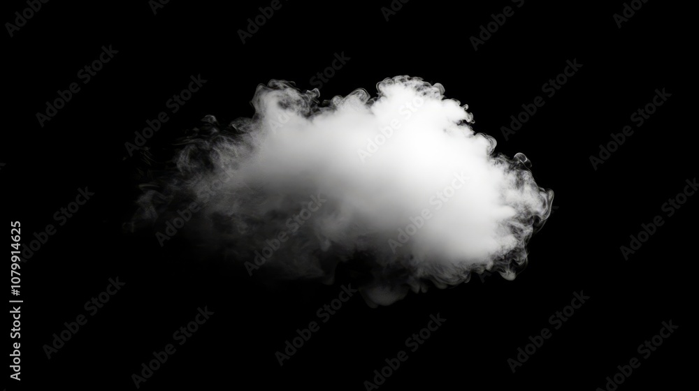 A thick, rounded white cloud with a gentle gradient of light at the top, floating on a black background A thick, rounded white cloud with a gentle gradient of light at the top, floating on a black background