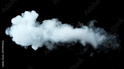 A thick, rounded white cloud with a gentle gradient of light at the top, floating on a black background