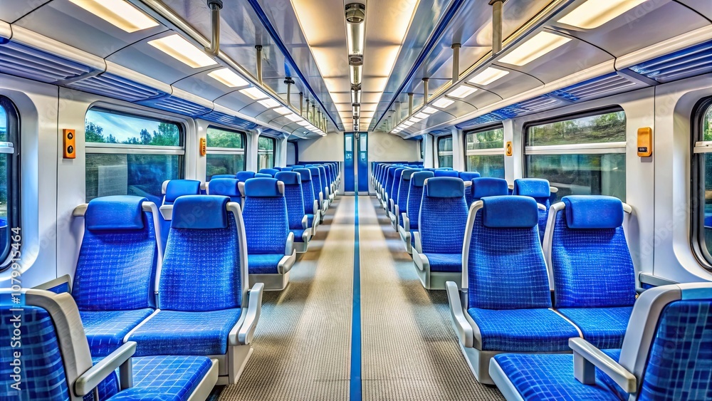Empty commuter train carriage with blue seats , transportation, public transit, interior, empty, seats, commuting, train Empty commuter train carriage with blue seats , transportation, public transit, interior, empty, seats, commuting, train