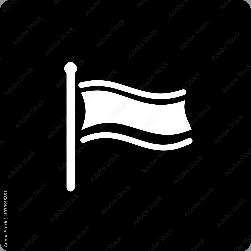 White flag icon symbolizing surrender, boldly contrasted against a black backdrop. White flag icon symbolizing surrender, boldly contrasted against a black backdrop.