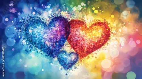 Vector background of Heart cluster clipart