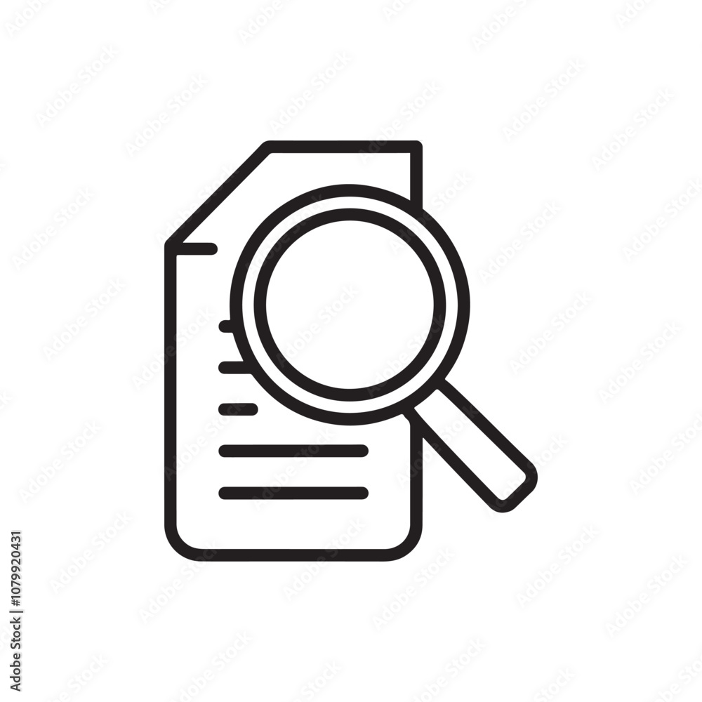 search document magnifying glass silhouette icon symbol vector art flat design search document magnifying glass silhouette icon symbol vector art flat design