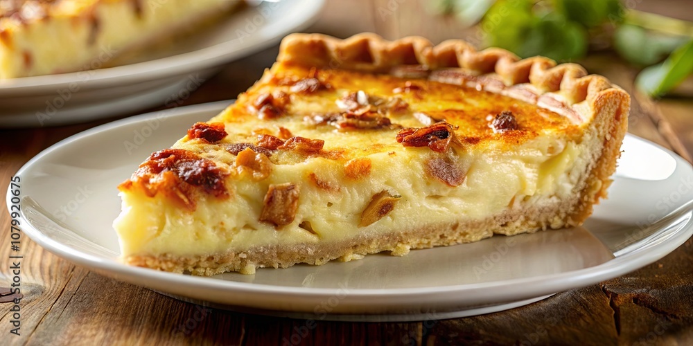A golden crust filled with creamy custard and caramelized onions, a delicious and comforting treat. A golden crust filled with creamy custard and caramelized onions, a delicious and comforting treat.