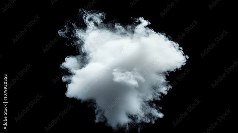 A thick, rounded white cloud with a gentle gradient of light at the top, floating on a black background A thick, rounded white cloud with a gentle gradient of light at the top, floating on a black background