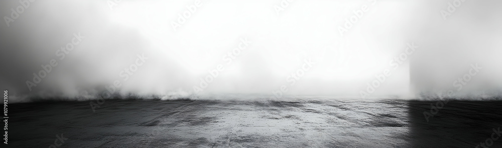 Abstract dark concrete floor with fog, empty space for product display - Abstract dark concrete floor with fog, empty space for product display -