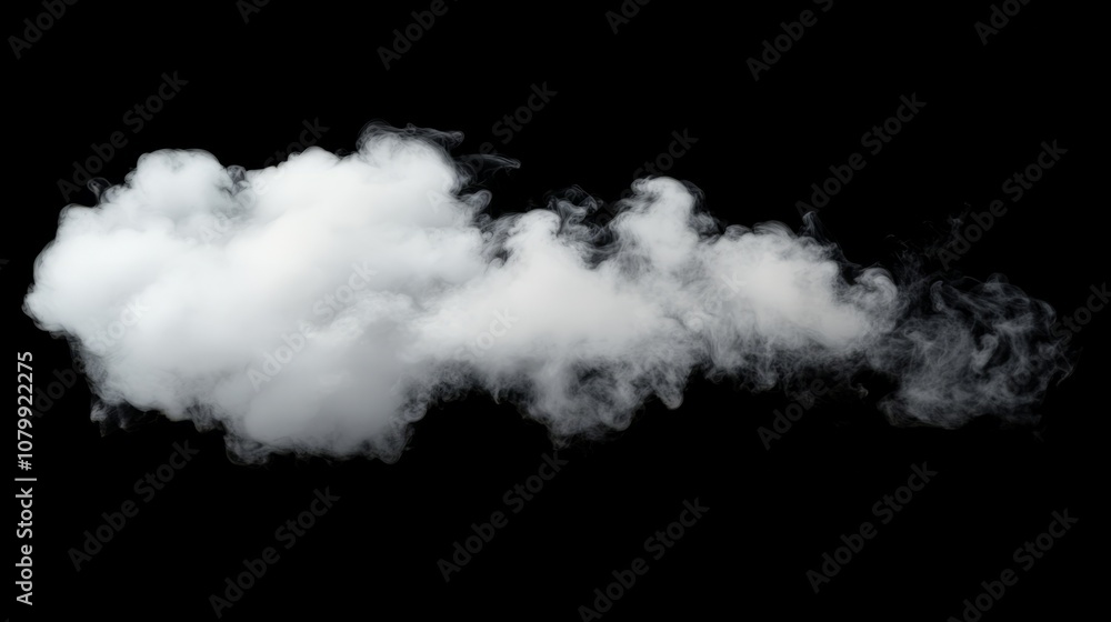 A thick, rounded white cloud with a gentle gradient of light at the top, floating on a black background A thick, rounded white cloud with a gentle gradient of light at the top, floating on a black background