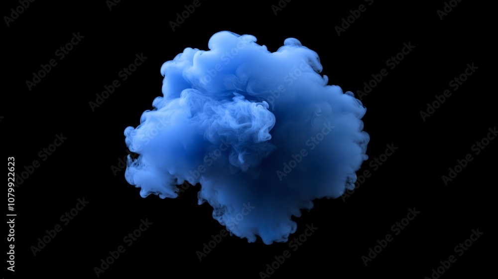 A thick, rounded blue cloud with a gentle gradient of light at the top, floating on a black background A thick, rounded blue cloud with a gentle gradient of light at the top, floating on a black background