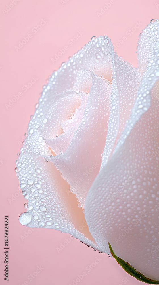Fototapeta premium Close up rose beautiful glossy petals with dewdrop dreamy fashion pink red romantic background. floral bloom blossom flora wild plants refreshing cosmetic spa salon wallpaper