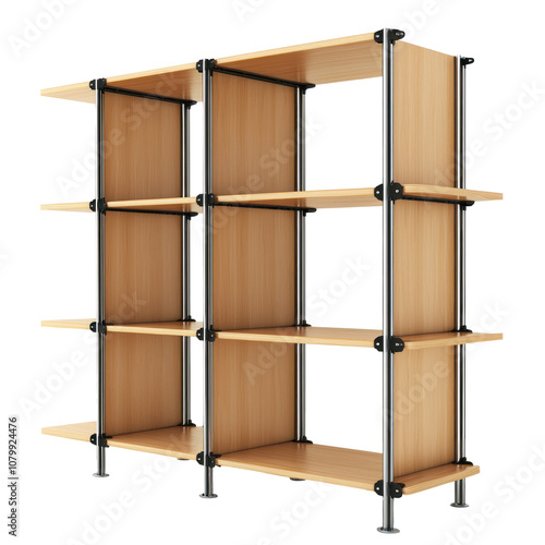 Modular shelving units with adjustable sections. isolated on transparent background