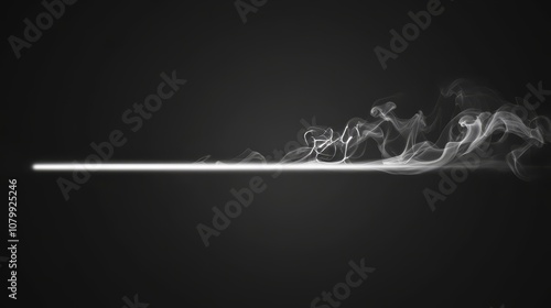 A thick white smoke plume rising and twisting, isolated beautifully on a black background