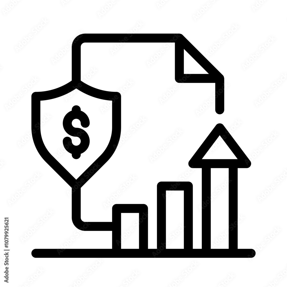 Icon Financial File With Style Outline Icon Financial File With Style Outline