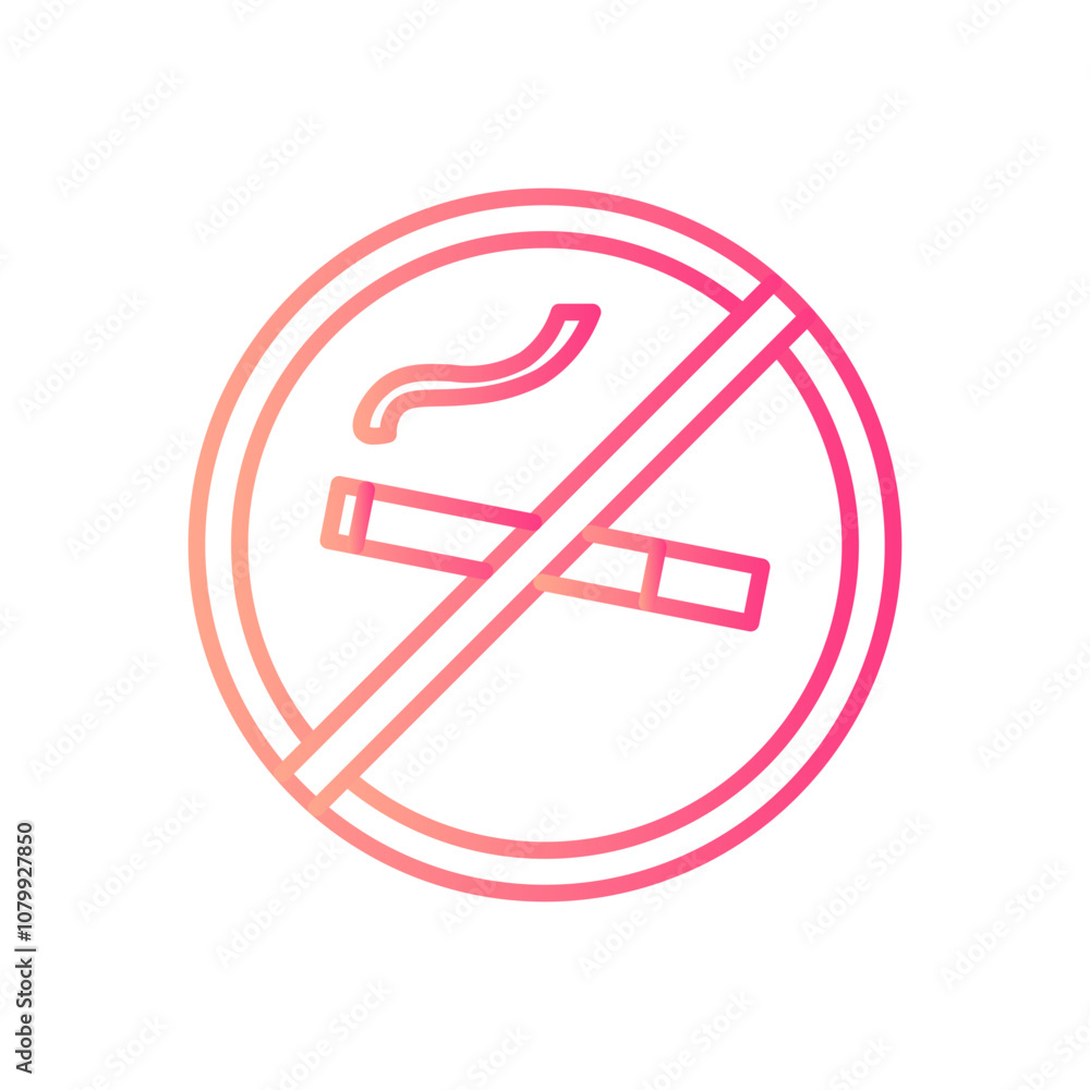 no smoking gradient icon no smoking gradient icon