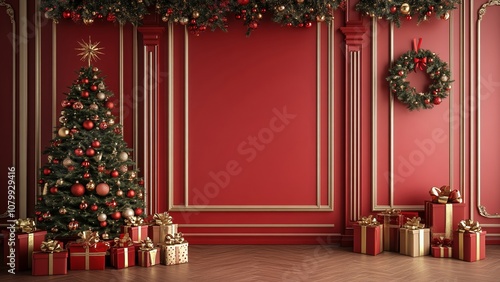 Red Christmas gift booth