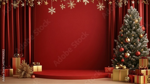 Red Christmas gift booth