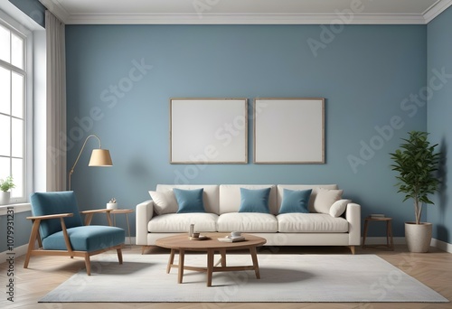 modern living room with sofa