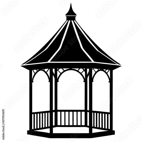 gazebo  isolated on white