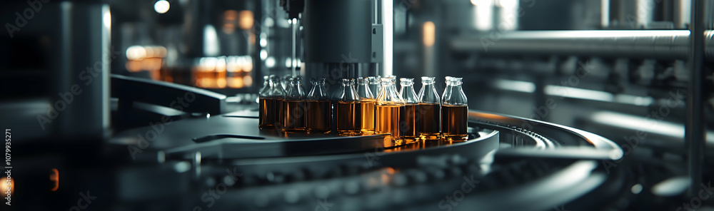 Factory bottling alcoholic beverages on an automated production line - Factory bottling alcoholic beverages on an automated production line -