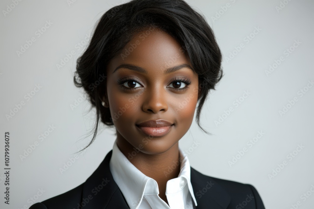 A professional portrait of a young woman in a suit, exuding confidence and poise. A professional portrait of a young woman in a suit, exuding confidence and poise.
