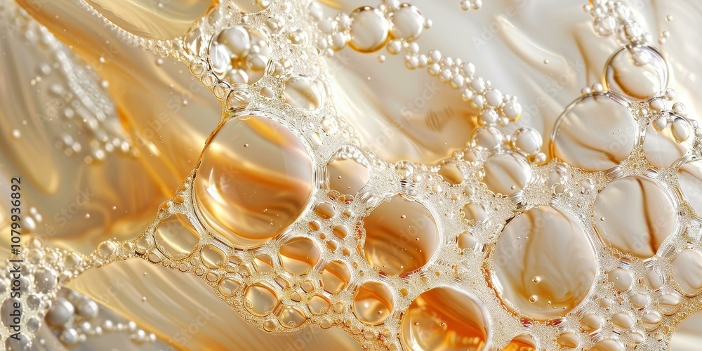 Golden Bubbles Abstract Photography: A Close-Up Look at Oil and Water Golden Bubbles Abstract Photography: A Close-Up Look at Oil and Water