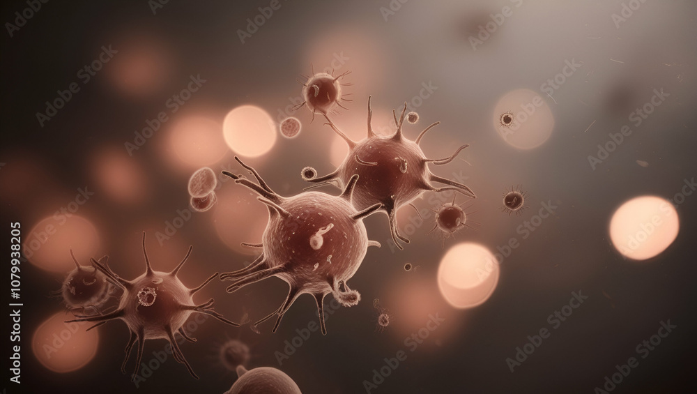 Obraz premium artificial intelligence generative background with bubbles and molecules