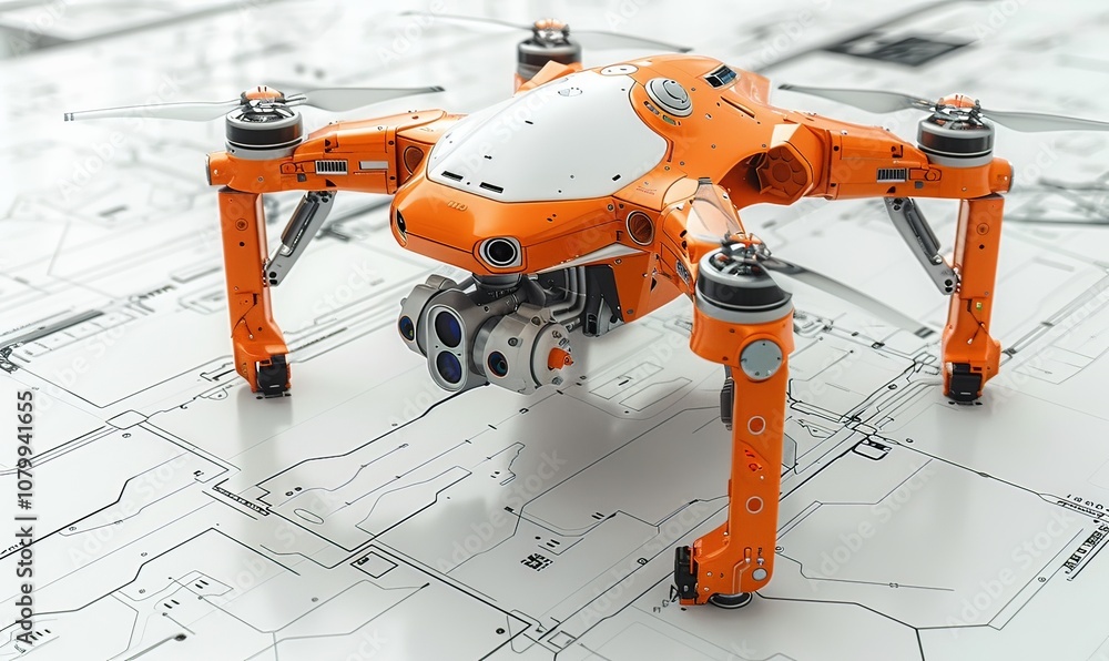 The drone glides through a bustling cityscape, equipped with cutting-edge laser-guided sensors and AI, meticulously scanning its surroundings for data The drone glides through a bustling cityscape, equipped with cutting-edge laser-guided sensors and AI, meticulously scanning its surroundings for data