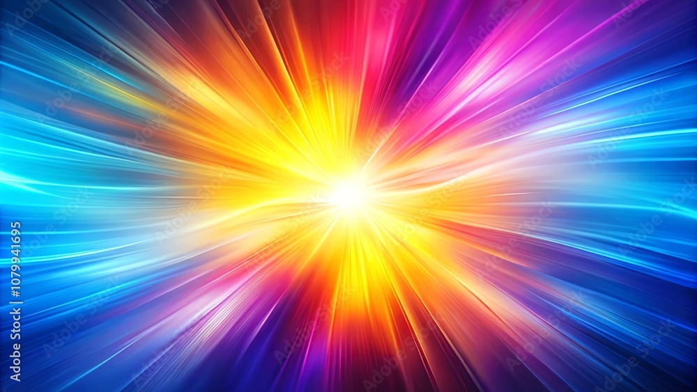 Radiant Burst of Color A Symphony of Yellow, Orange, Pink, and Blue Light Rays converging towards a brilliant white center. Radiant Burst of Color A Symphony of Yellow, Orange, Pink, and Blue Light Rays converging towards a brilliant white center.