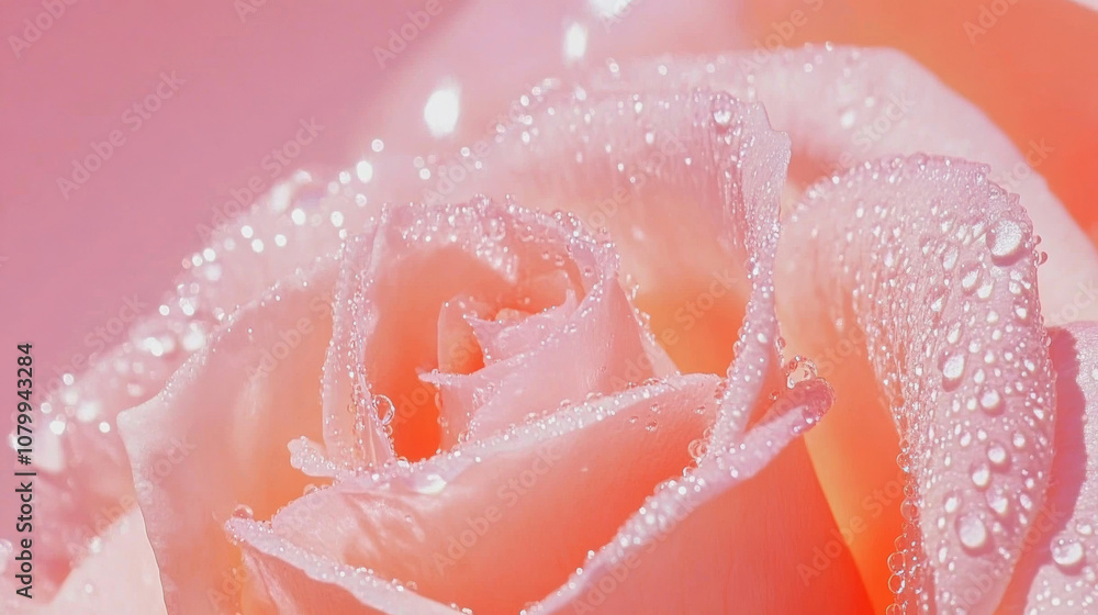 Close up rose beautiful glossy petals with dewdrop dreamy fashion pink red romantic background. floral bloom blossom flora wild plants refreshing cosmetic spa salon wallpaper Close up rose beautiful glossy petals with dewdrop dreamy fashion pink red romantic background. floral bloom blossom flora wild plants refreshing cosmetic spa salon wallpaper
