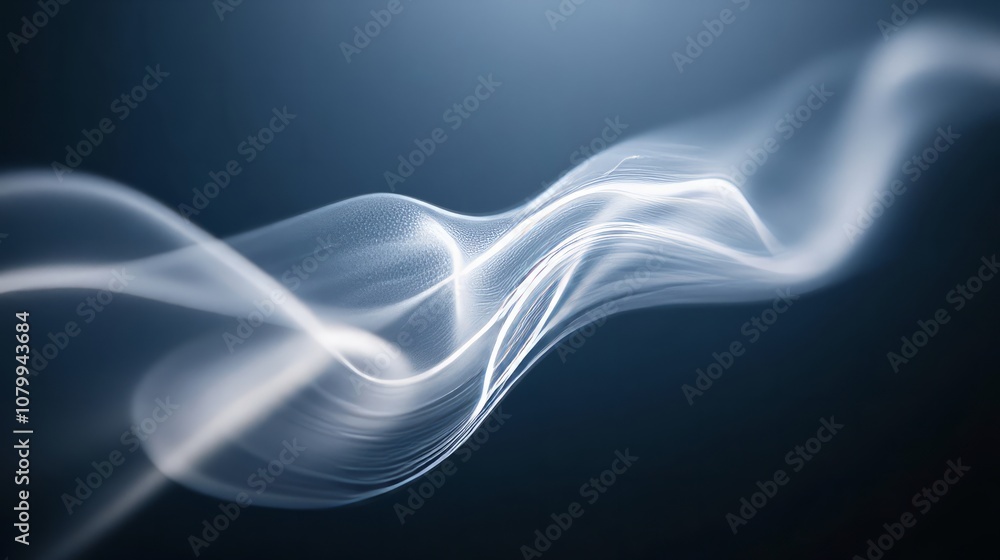 A delicate white smoke swirl capturing light, isolated on a black background, A delicate white smoke swirl capturing light, isolated on a black background,