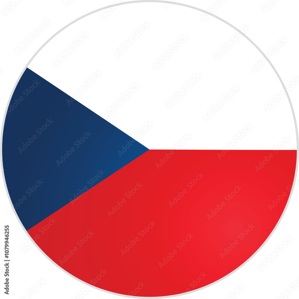 Czechia Czech Republic Country Round Vector Czechia Czech Republic Country Round Vector