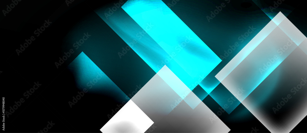 Dark neon colors with glass square shapes Dark neon colors with glass square shapes