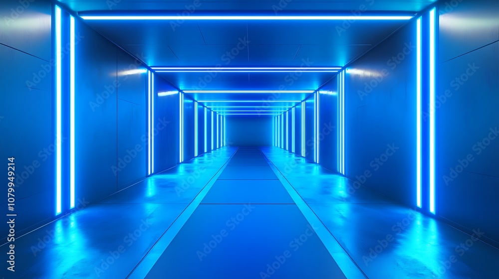 Fototapeta premium Neon Lights in a Corridor