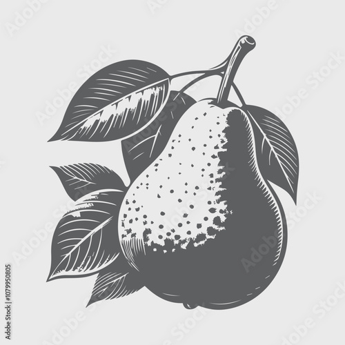 pear with leaves