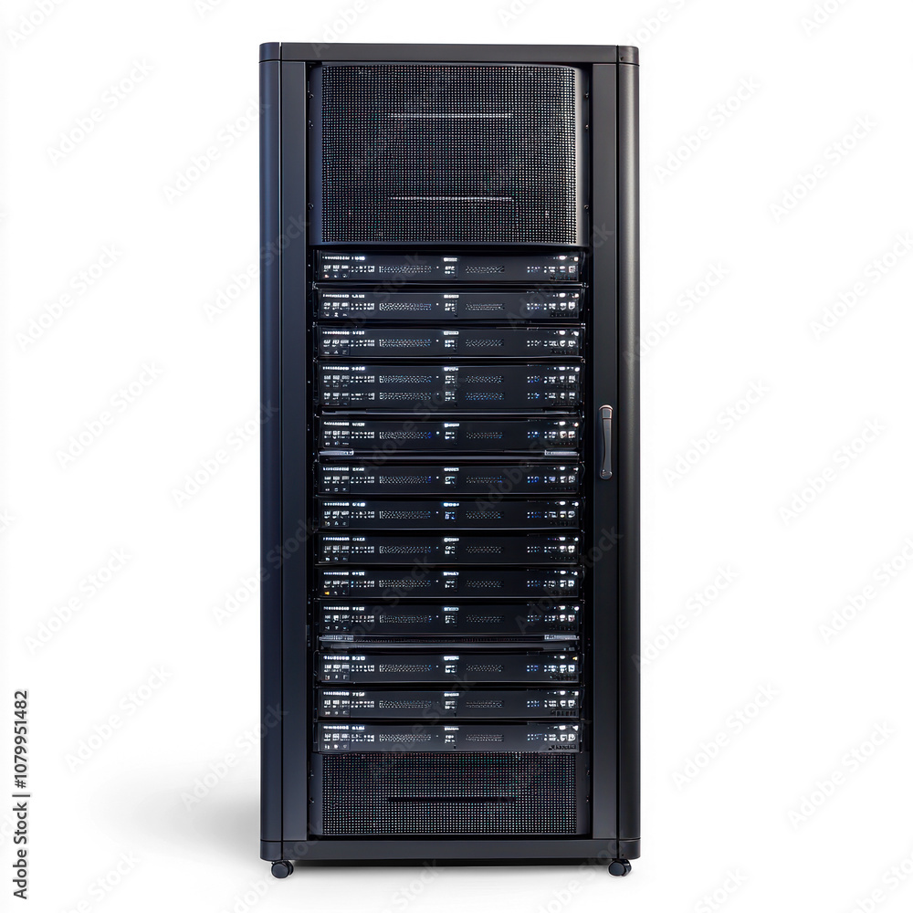Rack-mounted server with a professional design. isolated on transparent background Rack-mounted server with a professional design. isolated on transparent background