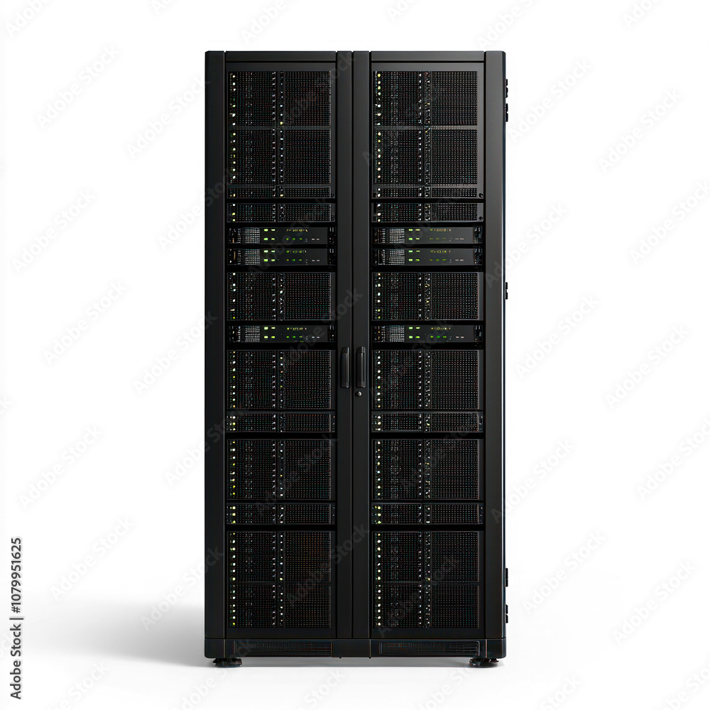 Rack-mounted server with a professional design. isolated on transparent background Rack-mounted server with a professional design. isolated on transparent background