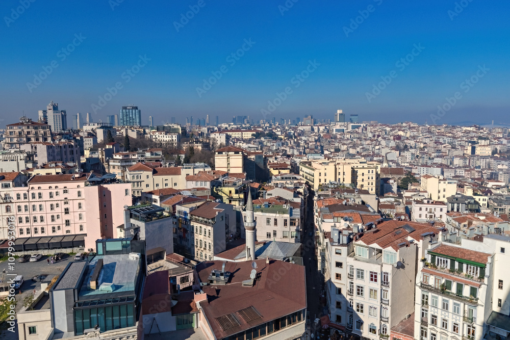 Fototapeta premium Aerial view of Istanbul from Galata tower, Istanbul panorama from the top