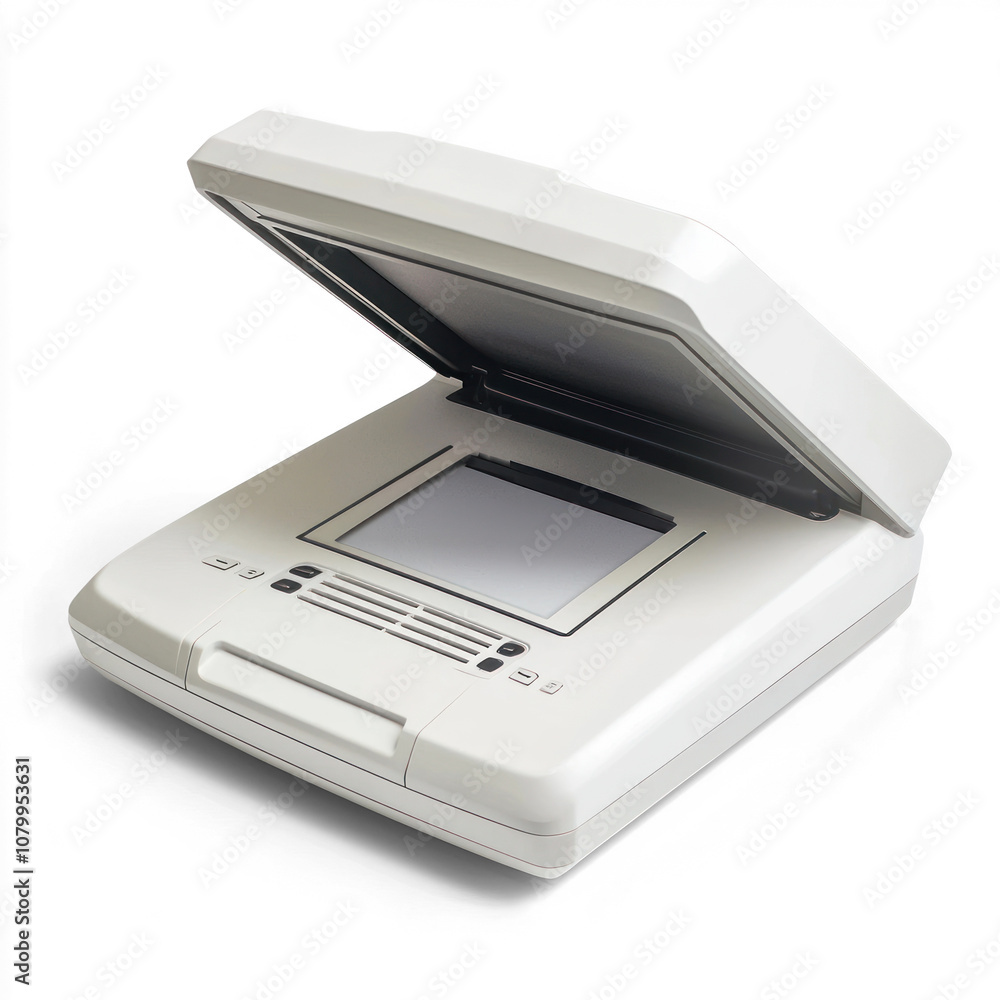 Compact scanner with a visible paper feed. isolated on transparent background Compact scanner with a visible paper feed. isolated on transparent background