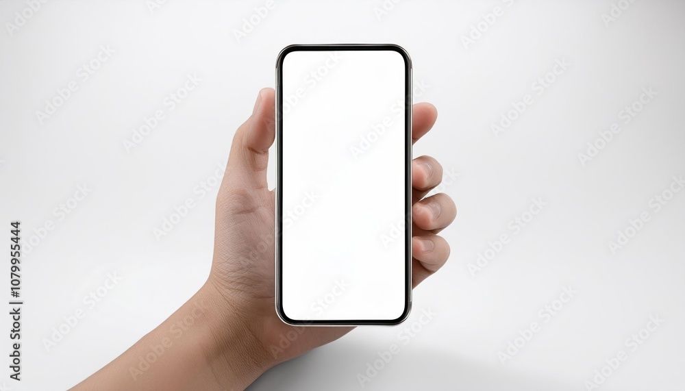Smartphone Mockup with Blank Display – Isolated on White Background Smartphone Mockup with Blank Display – Isolated on White Background