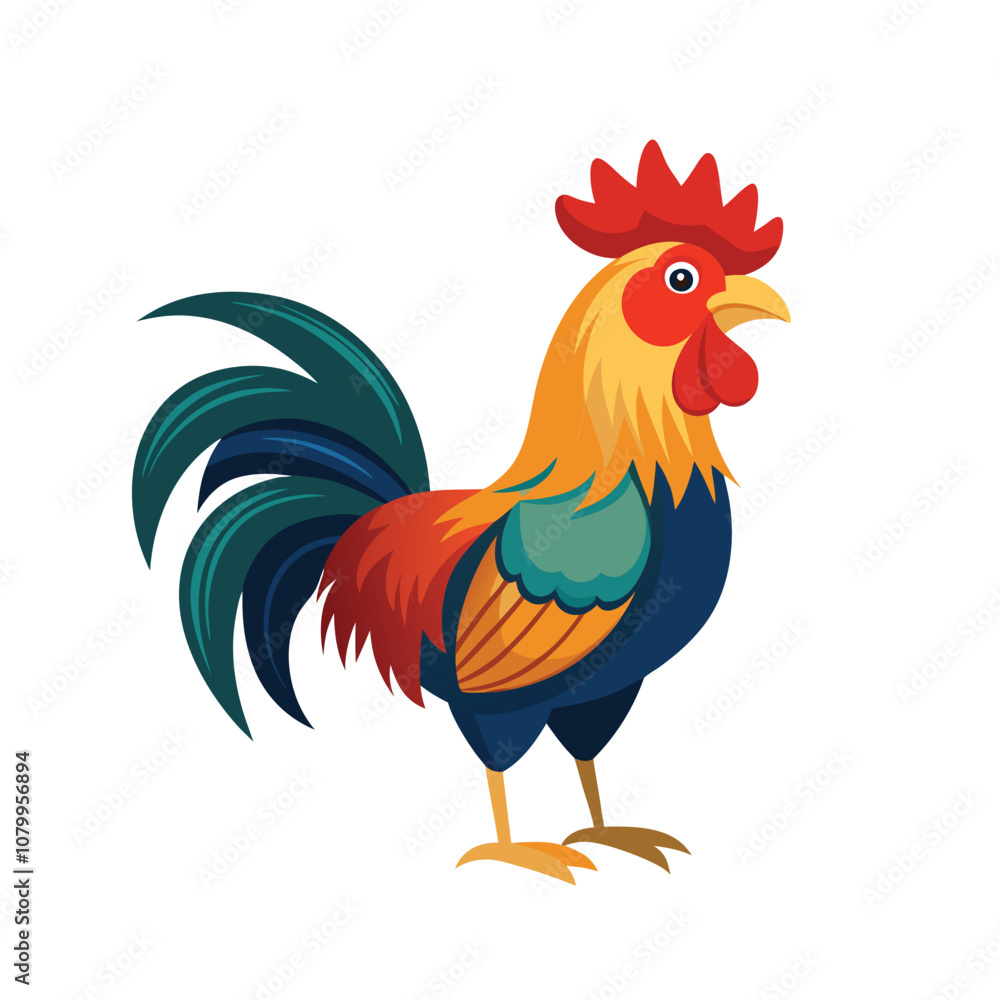 Fototapeta premium rooster cartoon isolated on white background