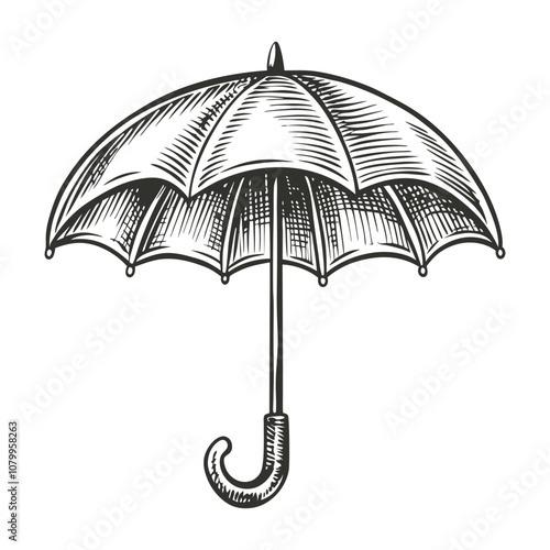 umbrella drawing vector illustration