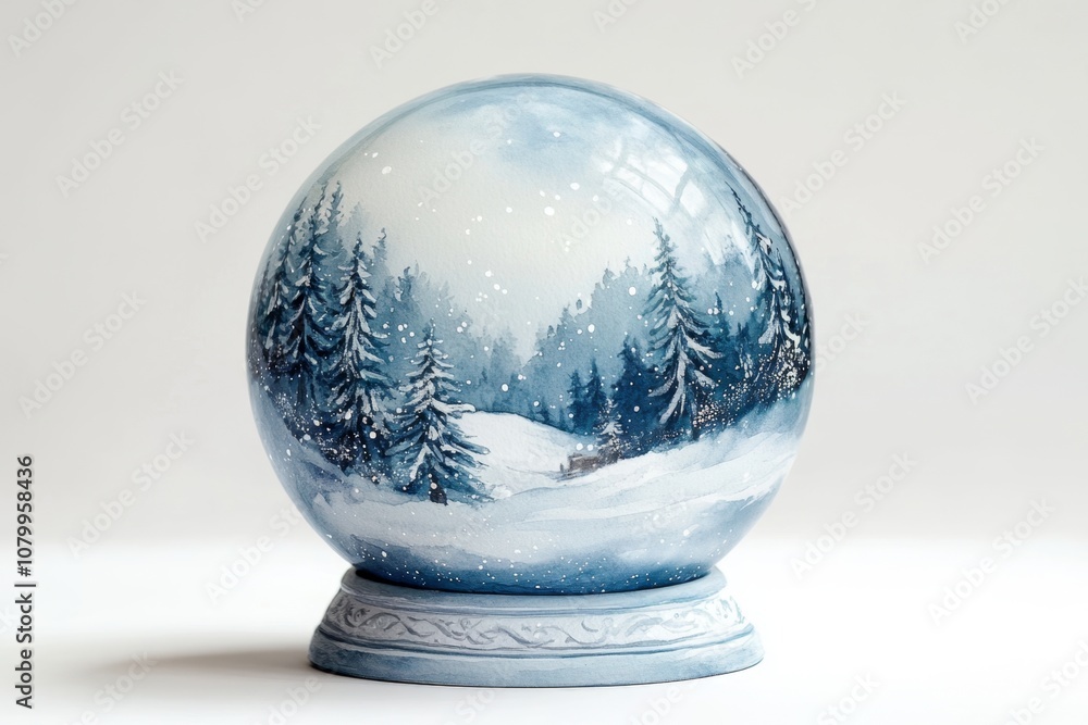 snow globe with a miniature Christmas tree inside. ai generated snow globe with a miniature Christmas tree inside. ai generated