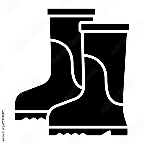 Illustration of Rubber Boots Glyph Icon