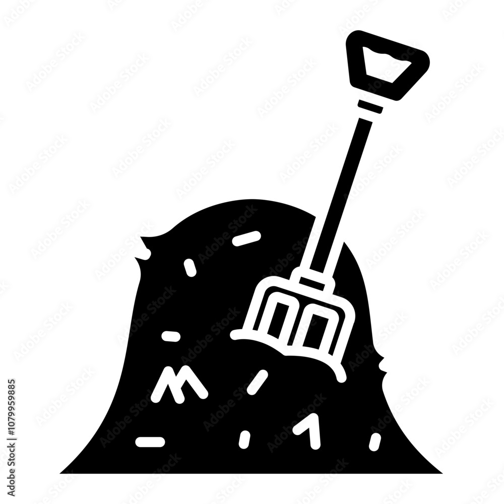 Illustration of Hay and Fork Glyph Icon Illustration of Hay and Fork Glyph Icon