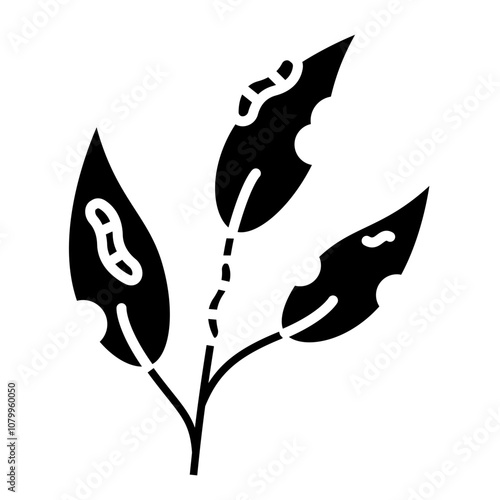 Illustration of Pest on a Leaves Glyph Icon