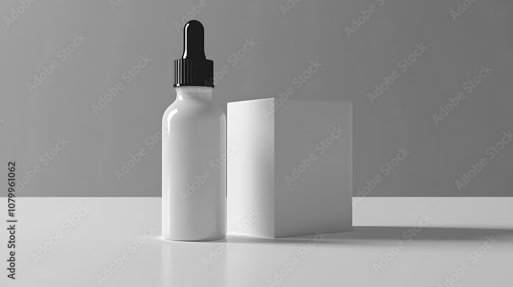 Dropper Bottle and Box Mockup Dropper Bottle and Box Mockup