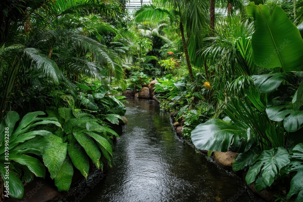 Tropical complex biome filled with vibrant flora and fauna, showcasing nature's rich diversity and beauty. Tropical complex biome filled with vibrant flora and fauna, showcasing nature's rich diversity and beauty.