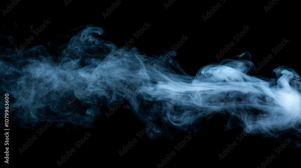 A mesmerizing white smoke spiral gently floating upward, isolated beautifully on a black background A mesmerizing white smoke spiral gently floating upward, isolated beautifully on a black background