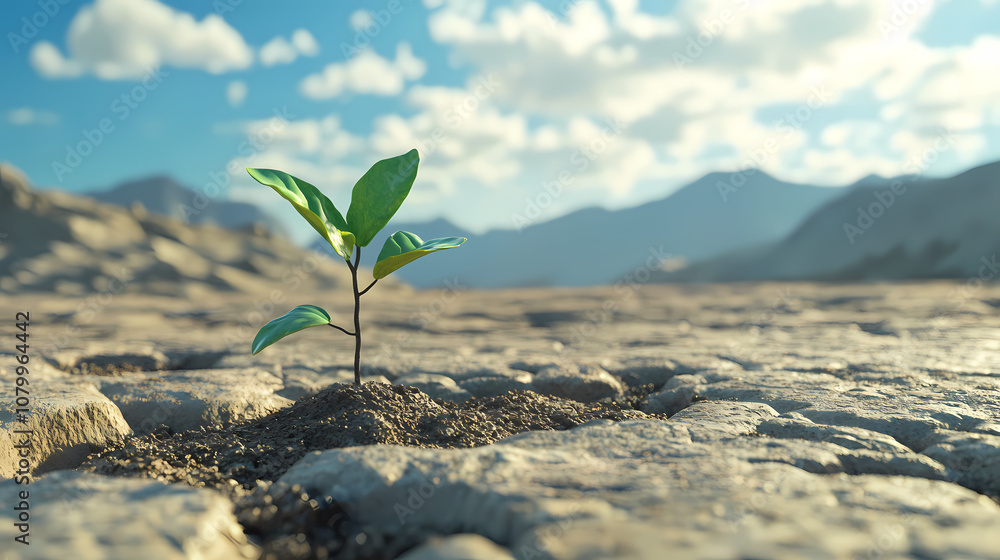 Sprout of Life in Drought Soil Sprout of Life in Drought Soil